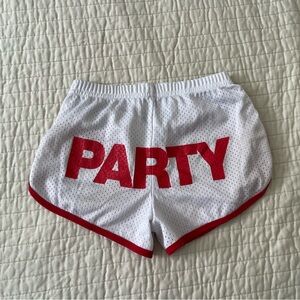 american apparel “party” jersey shorts